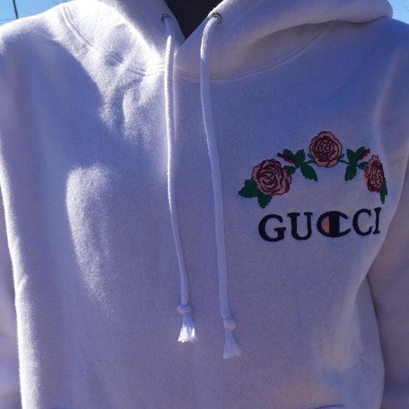 ****SOLD****Gucci x Champion White Hoodie Pullover - Picture 7 of 8